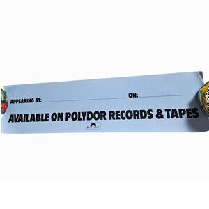 Vintage Polydor Records & Tapes Promo Poster Banner 23x6 Record Store Display